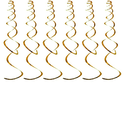 Спираль пластиковая 70см 6шт, золото