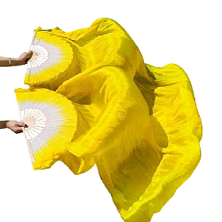 Веер-вейл для танцев 2 шт 57см х 1,8м №3, желтый